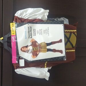 WONDERLAND Sweetheart Robin Hood Costume - Brown, White, Gold - NWT 10-12